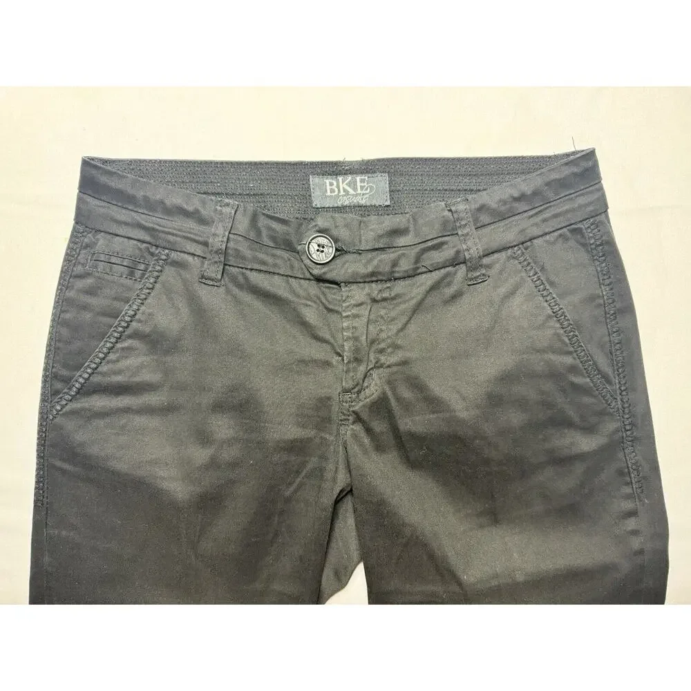 BKE Casuals Women's Black Becca Straight‎ Leg Cropped Pants - Size 28x22*